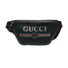 グッチ GUCCI ﾛｺﾞﾌﾟﾘﾝﾄﾍﾞﾙﾄﾊﾞｯｸﾞ 493869 ブラック レザー メンズ ボディバッグ