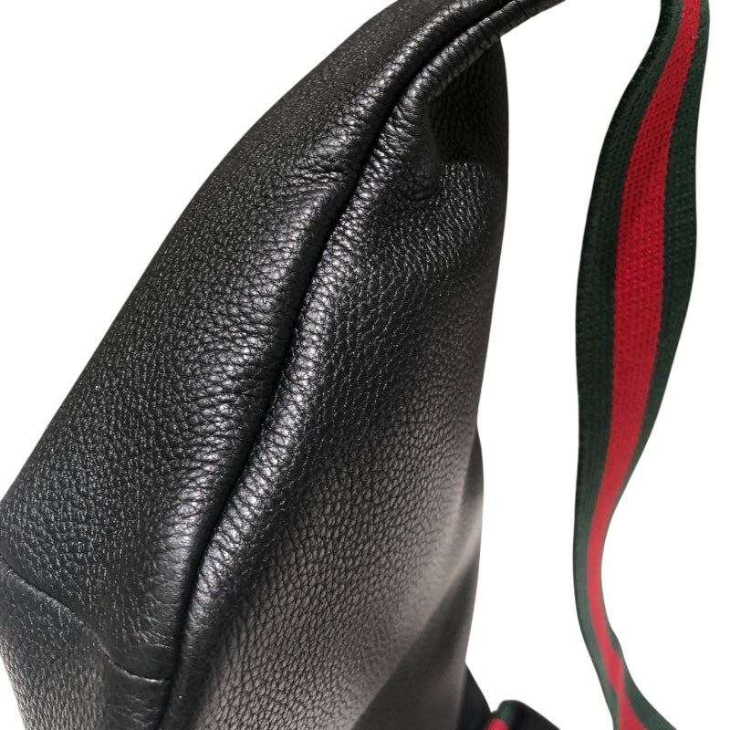 b*♡様 GUCCI ボディバッグ 黒 レザー グッチ 493869 メンズ グッチ GUCCI ﾛｺﾞﾌﾟﾘﾝﾄﾍﾞﾙﾄﾊﾞｯｸﾞ 493869 ブラック レザー メンズ