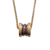 ブルガリ BVLGARI ビーゼロワンネックレスブロンズ ピンクゴールドxステンレススチール 750PG/K18SS ジュエリー