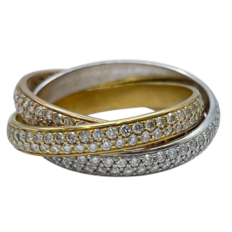 カルティエ Cartier トリニティリングフルダイヤ ゴールドxピンク