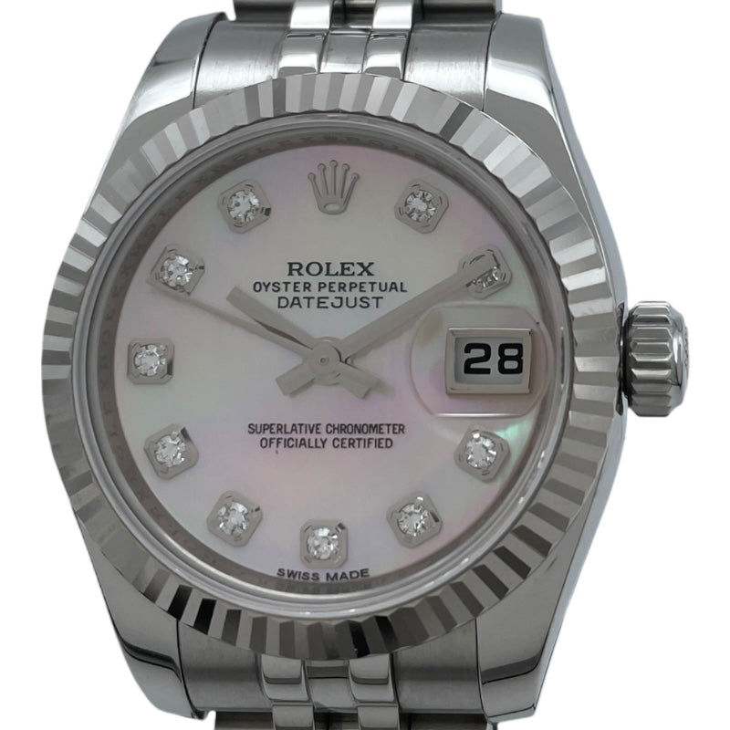 ロレックス ROLEX デイトジャスト26 179174NG ピンクシェル K18WG/SS