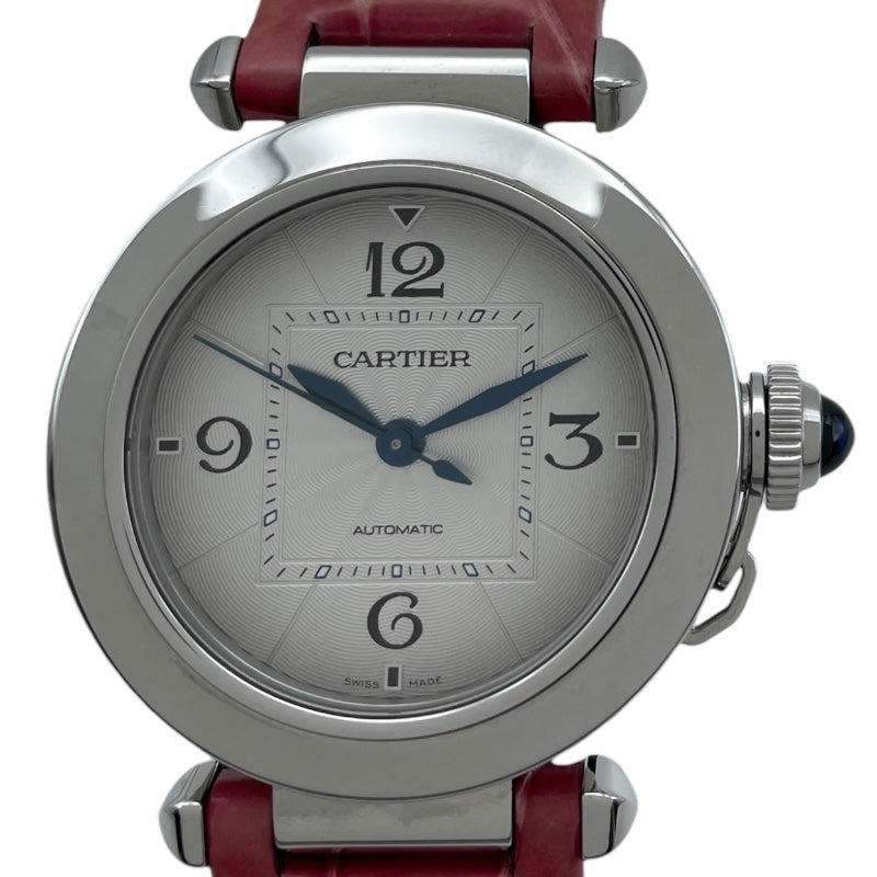 カルティエ パシャ ドゥ カルティエ ウォッチ 35mm レッド Pasha De Cartier 35mm WSPA0031 箱 保証書 バンド SS メンズ時計 レッド 仕上げ済 美品 【中古】 カルティエ Cartier パシャ ドゥ カルティエ 35mm WSPA0012 シルバー