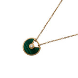 カルティエ Cartier アミュレットネックレス XS ピンクゴールド Au750 マラカイト ジュエリー