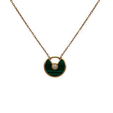 カルティエ Cartier アミュレットネックレス XS ピンクゴールド Au750 マラカイト ジュエリー
