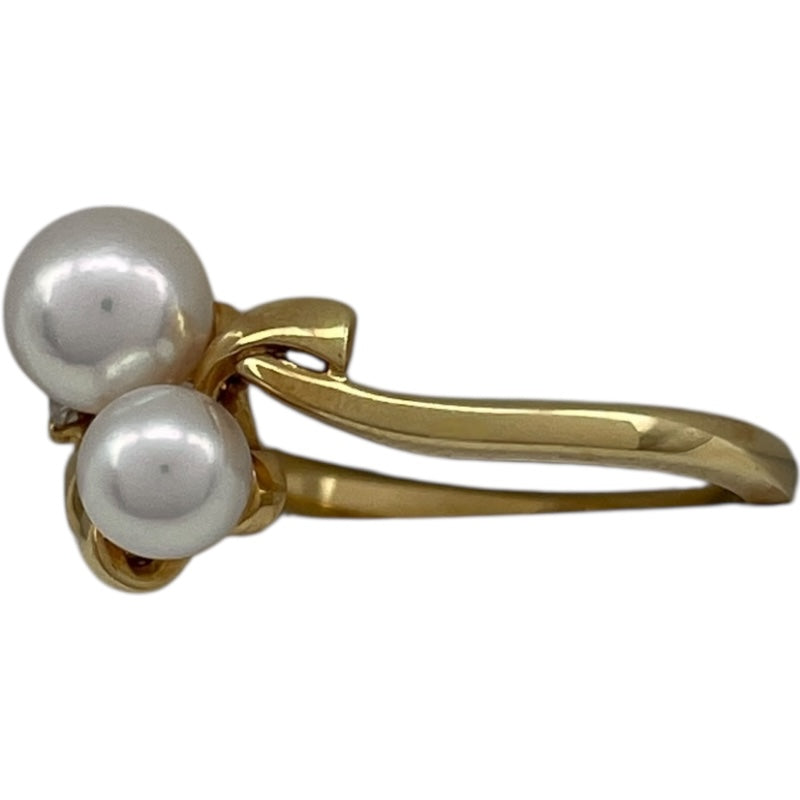 ミキモト MIKIMOTO パールリング イエローゴールド K18 ダイヤモンド