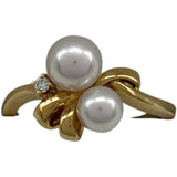 ミキモト MIKIMOTO パールリング イエローゴールド K18 ダイヤモンド ジュエリー