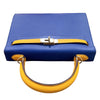 エルメス HERMES ケリー25 パーソナルオーダー A刻印 ブルーエレクトリック/ムタード GD金具 エプソン レディース ハンドバッグ