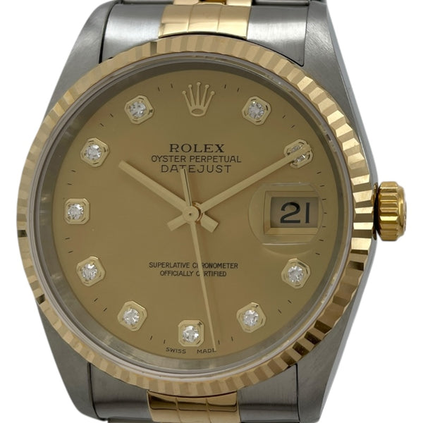 ROLEX(ロレックス) 腕時計 デイトジャスト 16233G メンズ SS×K18YG/10P旧型ダイヤ/22コマ ゴールド ロレックス ROLEX デイトジャスト 16233G ゴールド K18/SS 自動巻き