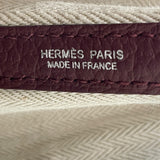 エルメス HERMES ガーデンパーティーTPM D刻 ボルドー SV金具 カントリー レディース ハンドバッグ
