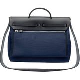 エルメス HERMES エールバッグジップMM W刻 ネイビー SV金具 トワル・ヴァッシュハンター レディース ハンドバッグ