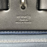 エルメス HERMES エールバッグジップMM W刻 ネイビー SV金具 トワル・ヴァッシュハンター レディース ハンドバッグ