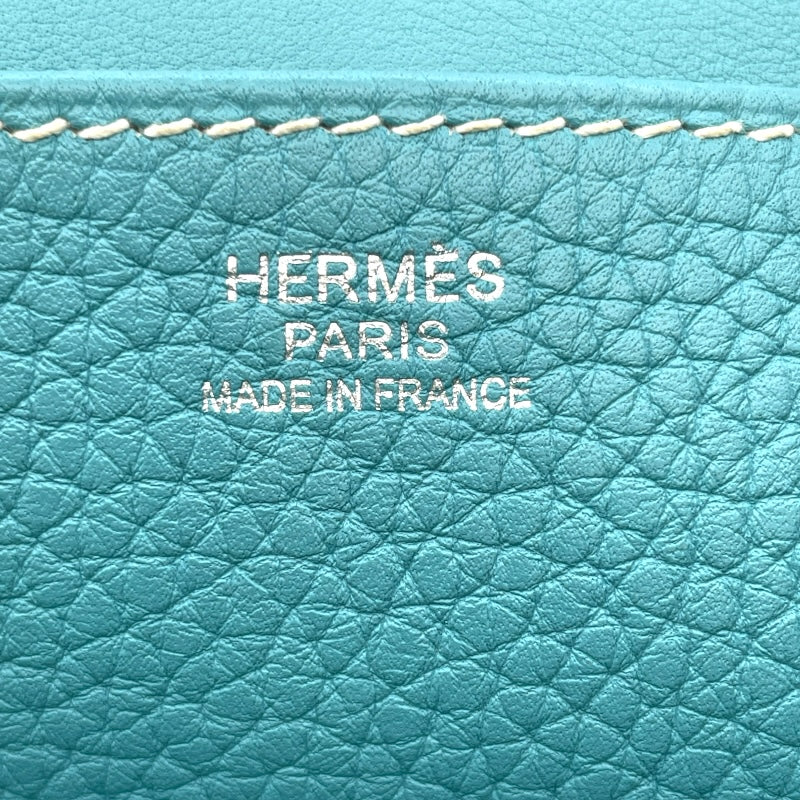 エルメス HERMES アルザン31 T刻 ブルーアトール SV金具 トリヨン