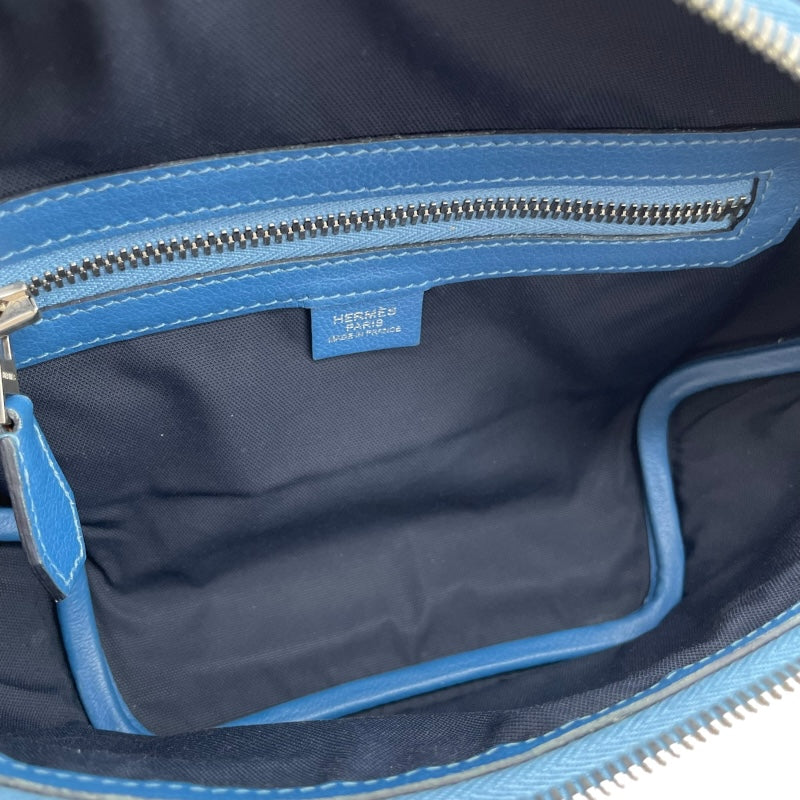 エルメスメッシュボディバッグ ファスナー付き エルメス HERMES シティスライドPM Z刻印 ブラック/ネイビー/SV金具