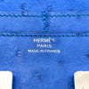 エルメス HERMES コンスタンススリム D刻 ブルーロイ SV金具 オーストリッチ レディース 二つ折り財布