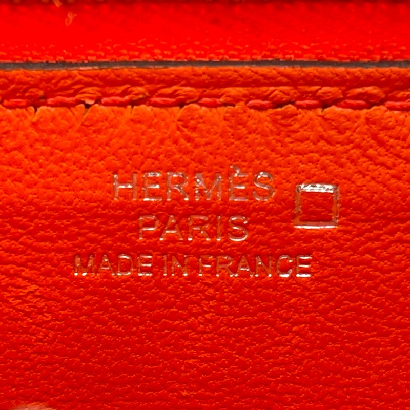 エルメス HERMES ジジェPM C刻 オレンジ SV金具 クロコダイル