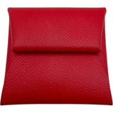 エルメス HERMES バスティア D刻 ルージュクー SV金具 エプソン レディース コインケース