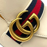 グッチ GUCCI GGマーモント ヒールローファー グレー レザー レディース ローファー