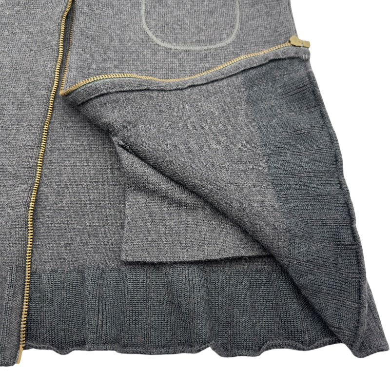 フェンディ FENDI ジップアップニットジャケット グレー ウール