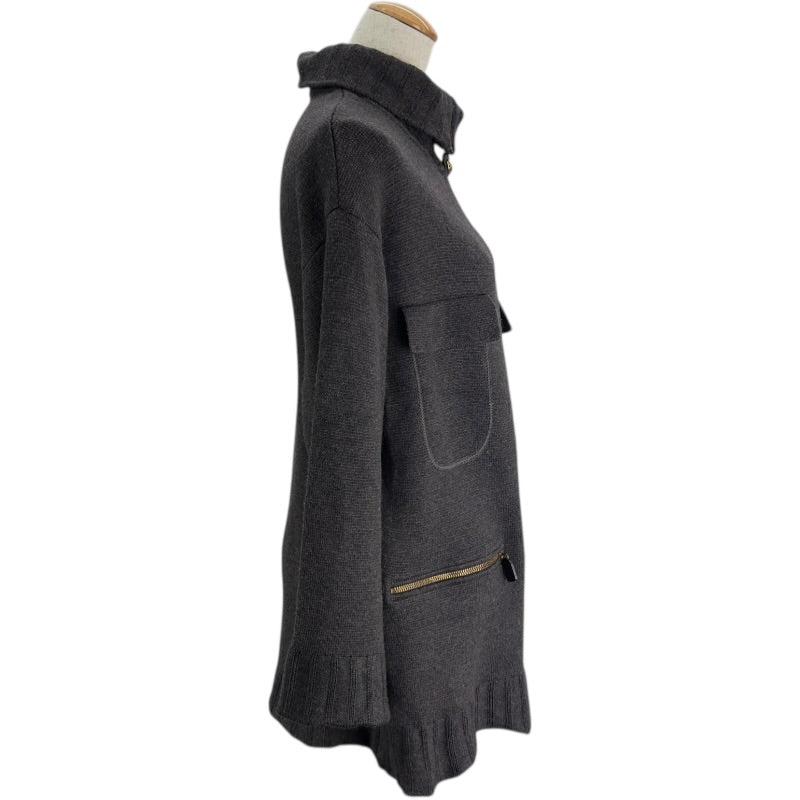 フェンディ FENDI ジップアップニットジャケット グレー ウール