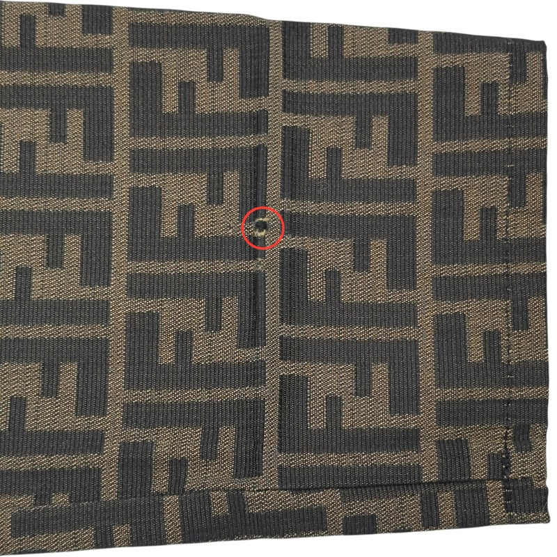 フェンディ FENDI FF総柄テーパードパンツ ブラウン ポリエステル