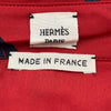 エルメス HERMES シルクシャツ切替ニットワンピース レッド シルク レディース ワンピース