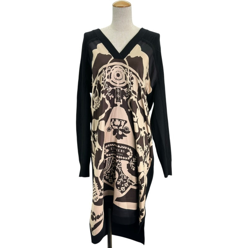 エルメス HERMES ETRIERS ツイルレーヌニットワンピース ブラック