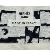 エルメス HERMES 総柄ノースリーブニットカーディガン ホワイト レーヨン レディース カーディガン