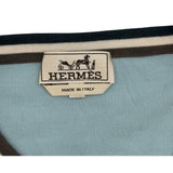 エルメス HERMES カシミヤ混クルーネックニットセーター ブルー カシミヤ メンズ セーター