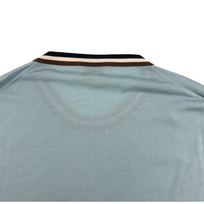 エルメス HERMES カシミヤ混クルーネックニットセーター ブルー