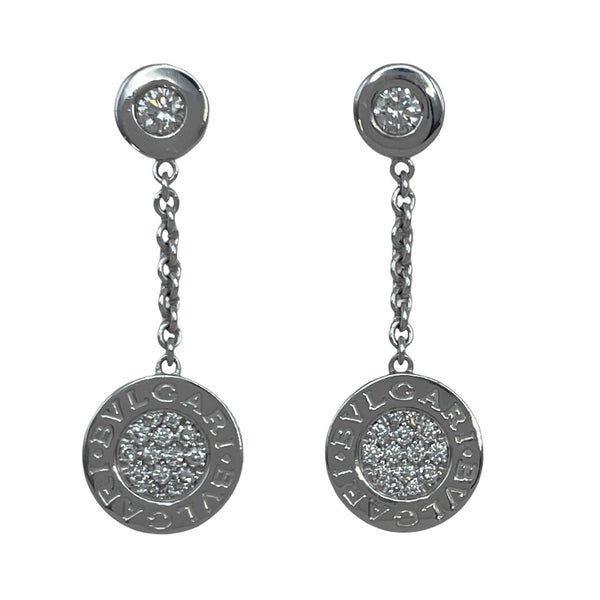 美品 BVLGARI ブルガリ ピアス オニキス K18 Au750 ジュエリー ブルガリ BVLGARI ブルガリブルガリピアス ホワイトゴールド Au750