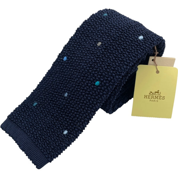 エルメス HERMES ネクタイ ネイビー 絹・シルク ネクタイ | 中古