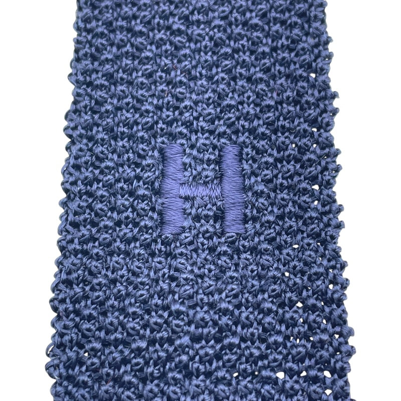 小売業者 HERMES ネイビー シルク ネクタイ buruaaaaaaaa 】HERMES