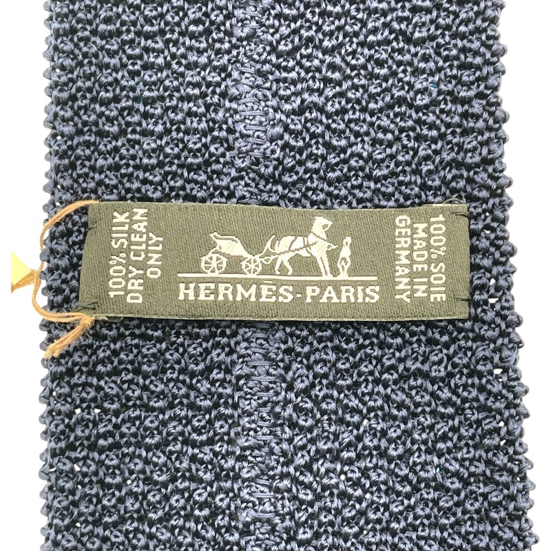 エルメス HERMES ネクタイ ネイビー 絹・シルク ネクタイ | 中古