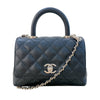 シャネル CHANEL ココハンドルXXS AS2215 ブラック　ゴールド金具 キャビアスキン ショルダーバッグ