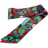 エルメス HERMES ツイリー Modernisme Tropical レッド シルク レディース スカーフ