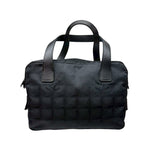 シャネル CHANEL ニュートラベルラインハンドバッグ A15973 ブラック ゴールド金具 ナイロンジャガード レディース ショルダーバッグ