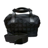 シャネル CHANEL ニュートラベルラインハンドバッグ A15973 ブラック ゴールド金具 ナイロンジャガード レディース ショルダーバッグ