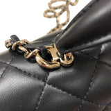 シャネル CHANEL マトラッセ トップハンドル フラップバッグ AS2431 ブラック ゴールド金具 ラムスキン レディース ショルダーバッグ
