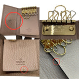 ルイ・ヴィトン LOUIS VUITTON GGマーモント 6連キーケース 456118 グレージュ レザー レディース キーケース