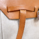 エルメス HERMES エールバッグアドPM　 □E刻印　（2001年製造） ナチュラル/ゴールド　シルバー金具 トワル・レザー レディース リュック・デイパック