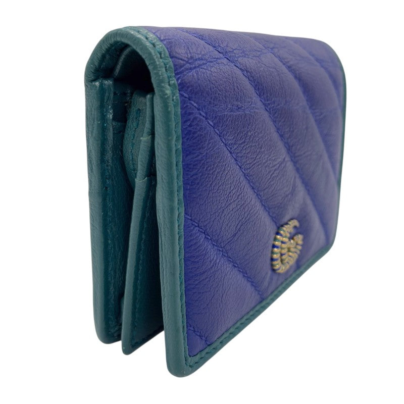 グッチ  573811 GGマーモントコンパクト財布  メンズ グッチ GUCCI GGマーモント ミニウォレット 573811 ブルー レザー