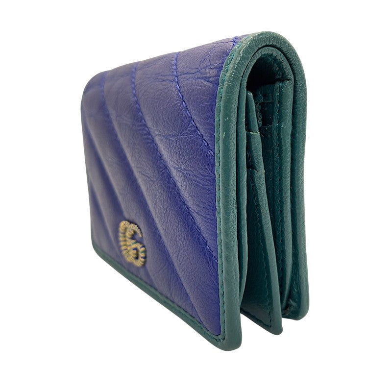 グッチ GUCCI GGマーモント ミニウォレット 573811 ブルー レザー