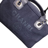 シャネル CHANEL ドーヴィル　ボーリングバッグ A92749 ネイビー コットン レディース ハンドバッグ