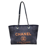 シャネル CHANEL ドーヴィルMM A67001 インディゴ×オレンジ デニム ユニセックス トートバッグ