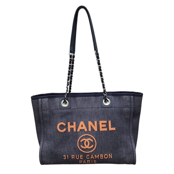 シャネル CHANEL ドーヴィルMM A67001 インディゴ×オレンジ デニム