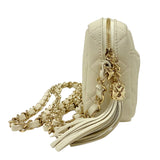 シャネル CHANEL マトラッセ ミニカメラバッグ A57717 ホワイト ゴールド金具 ソフトキャビア レディース ショルダーバッグ