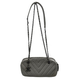 シャネル CHANEL Vステッチ　ハンドバッグ 20番台 グレー カーフスキン レディース ハンドバッグ