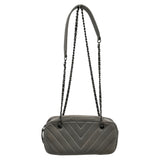 シャネル CHANEL Vステッチ　ハンドバッグ 20番台 グレー カーフスキン レディース ハンドバッグ
