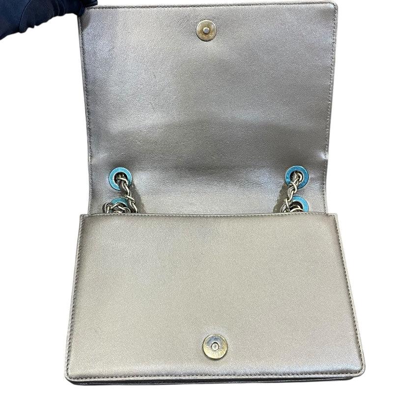 シャネル CHANEL Vステッチ フラップチェーンバッグ ブロンズ ゴールド