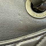 シャネル CHANEL Vステッチ フラップチェーンバッグ ブロンズ ゴールド金具 レザー レディース ショルダーバッグ